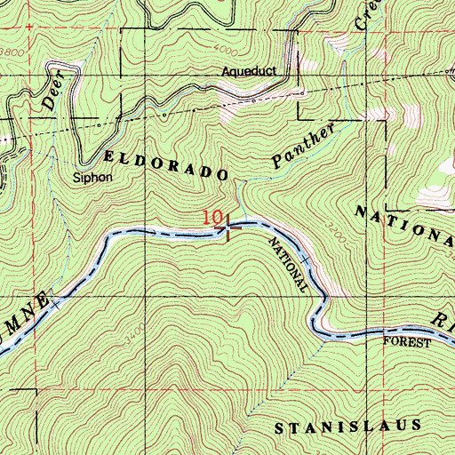 Topographic Map of Panther Creek, CA