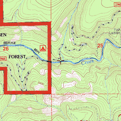 Topographic Map of Panther Creek, CA