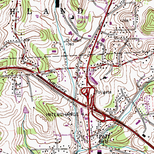 Topographic Map of North Hampton Volunteer Fire Department Station 165, PA