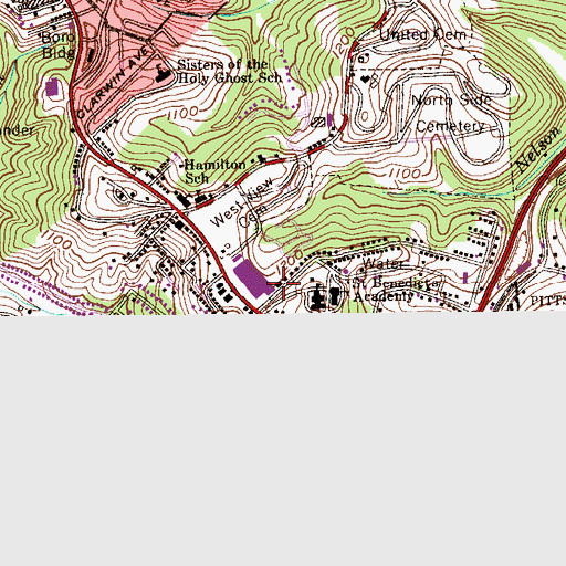 Topographic Map of Keating Volunteer Fire Company Station 252, PA