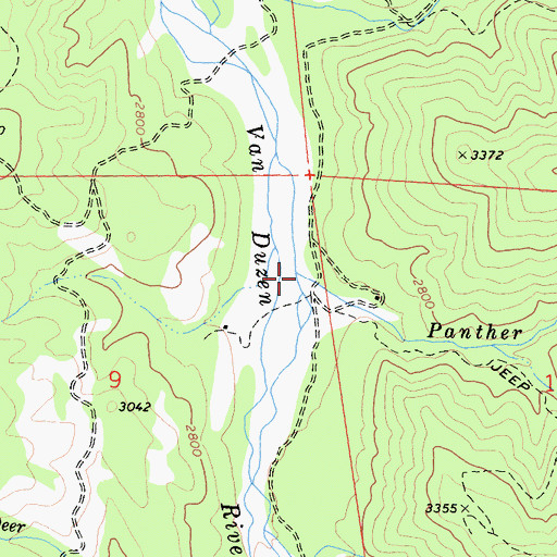 Topographic Map of Panther Creek, CA