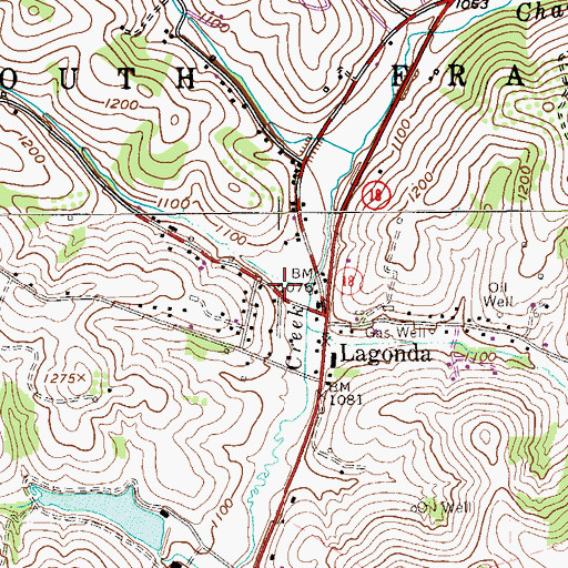 Topographic Map of South Franklin Volunteer Fire Department Station 32, PA