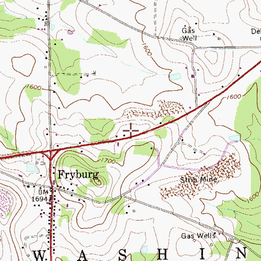 Topographic Map of Washington Township Volunteer Fire Department Station 670, PA