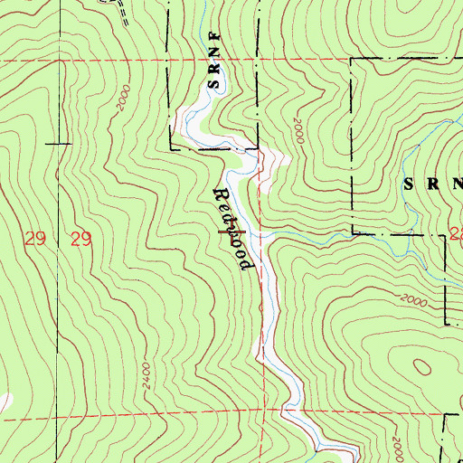 Topographic Map of Panther Creek, CA