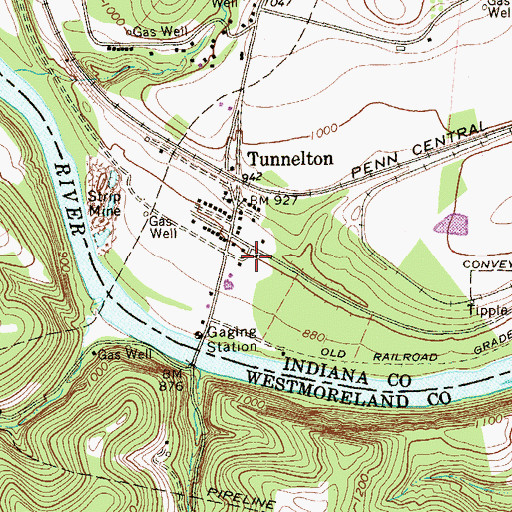 Topographic Map of Tunnelton Conemaugh Township Volunteer Fire Department Station 330, PA