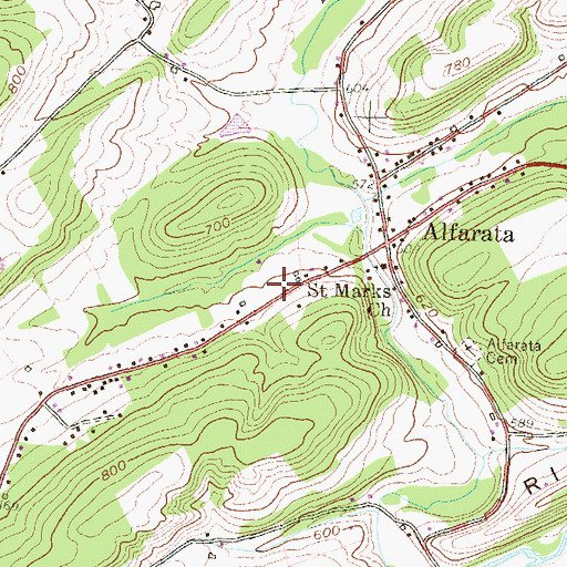 Topographic Map of Decatur Volunteer Fire Company 1 Station 5, PA