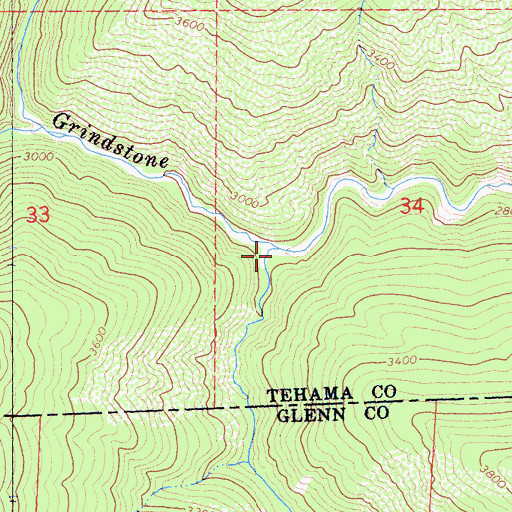 Topographic Map of Panther Creek, CA