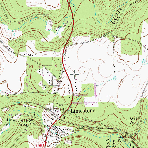 Topographic Map of Limestone Township Fire Department Station 570, PA