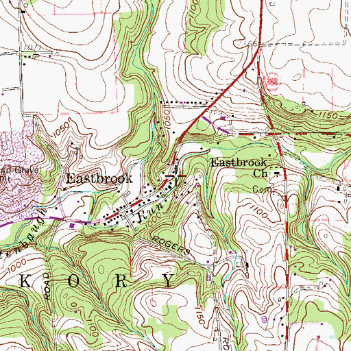Topographic Map of Hickory Township Volunteer Fire Department Station 300, PA