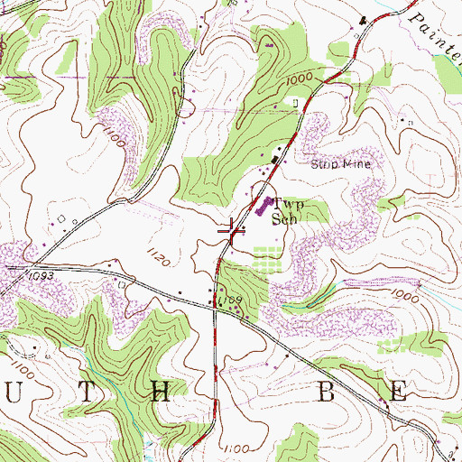 Topographic Map of South Beaver Township Volunteer Fire Company Station 61 - 1, PA