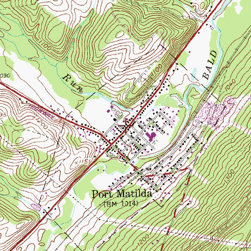Topographic Map of Port Matilda Fire Company 15, PA