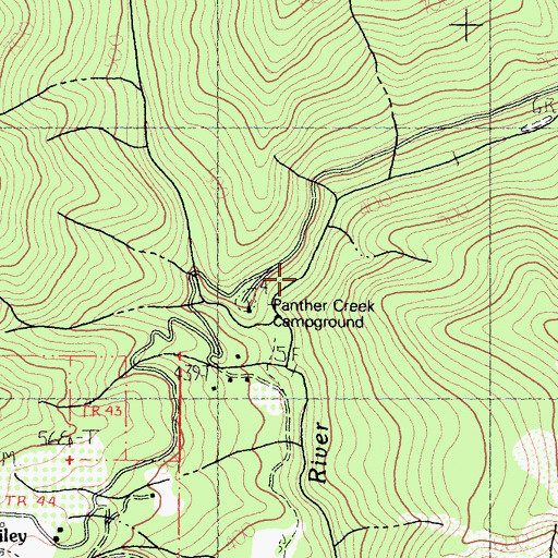 Topographic Map of Panther Creek Campground, CA
