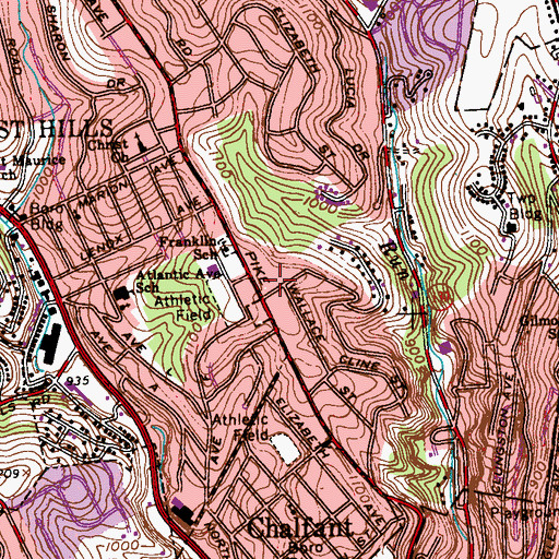 Topographic Map of Wilkins Township Volunteer Fire Department Station 303, PA