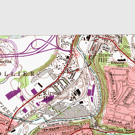Topographic Map of Kirwan Heights Volunteer Fire Department / Kirwan Heights Emergency Medical Services, PA