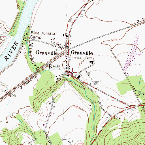 Topographic Map of Granville Fire Company Station 16, PA
