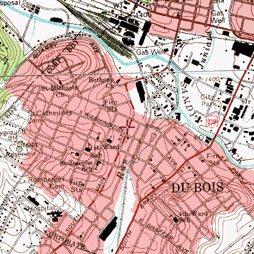 Topographic Map of Friendship Fire Company Station 71, PA