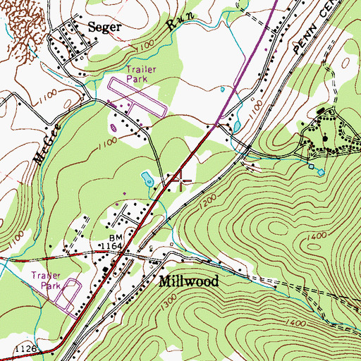 Topographic Map of Eastern Derry Township Volunteer Fire Department 2, PA