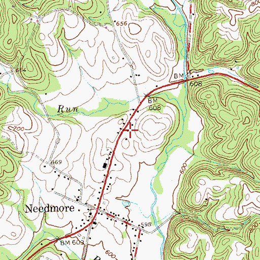 Topographic Map of Needmore Volunteer Fire Company - Station 55, PA