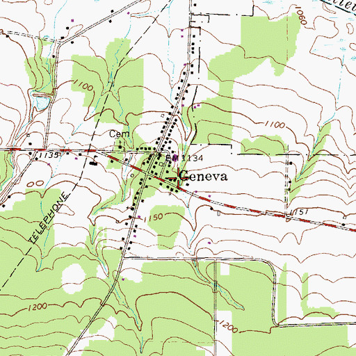 Topographic Map of Greenwood Volunteer Fire and Rescue Department 40, PA