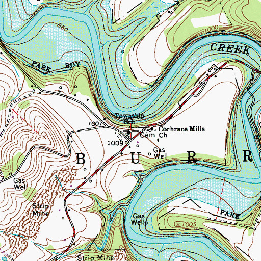 Topographic Map of Burrell Township Volunteer Fire Department Station 290, PA