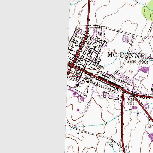 Topographic Map of McConnellsburg Volunteer Fire Company - Station 56, PA