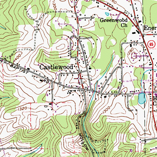 Topographic Map of Shenango Township Volunteer Fire Department Station 2, PA