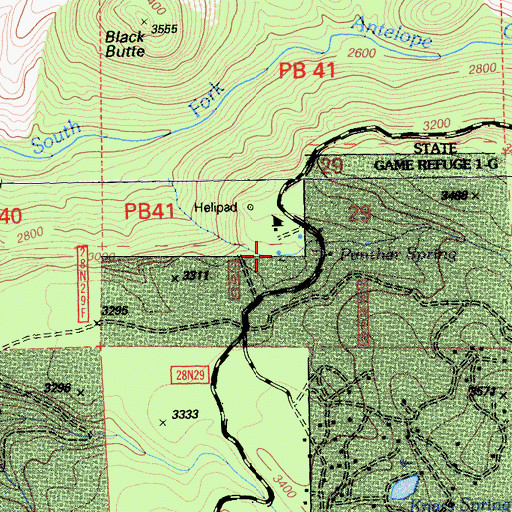 Topographic Map of Panther Spring, CA