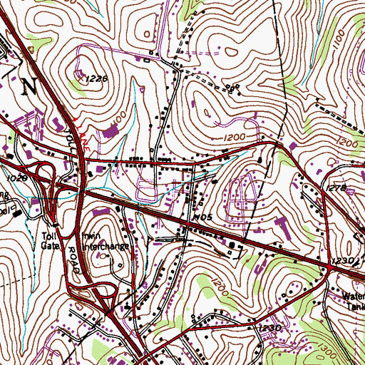 Topographic Map of Straw Pump Volunteer Fire Department, PA
