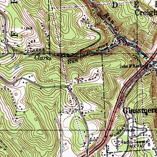 Topographic Map of Frazer Township Volunteer Fire Department 2 Station 159, PA
