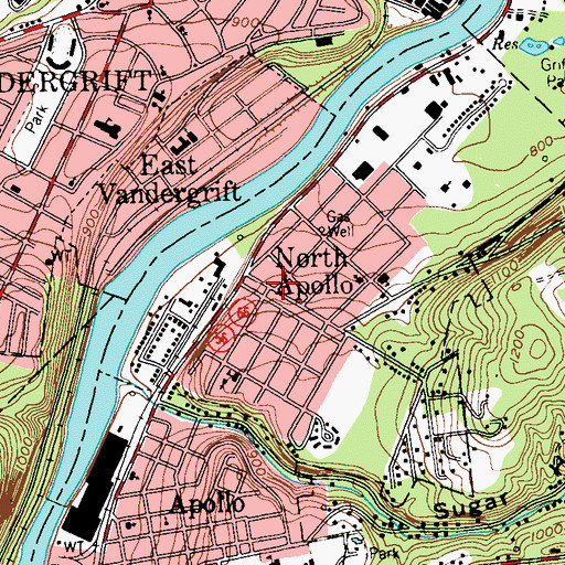 Topographic Map of North Apollo Fire Department Station 170, PA