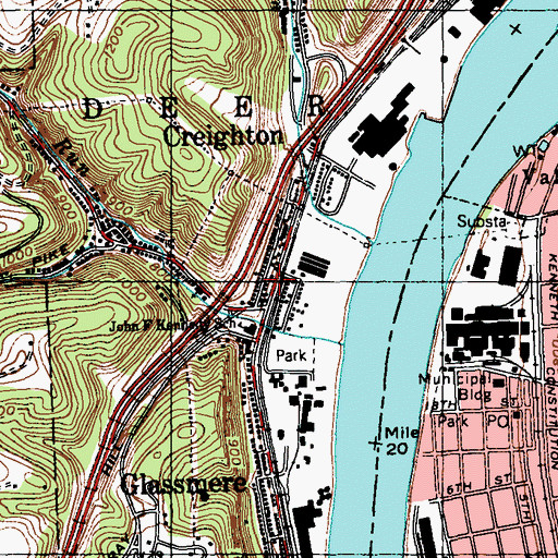Topographic Map of East Deer Volunteer Fire Department - Station 134, PA