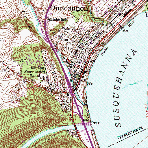 Topographic Map of Duncannon Fire Company 1, PA
