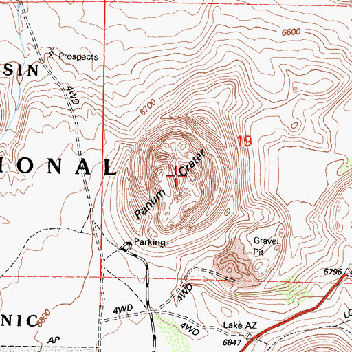 Topographic Map of Panum Crater, CA
