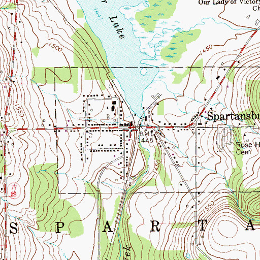 Topographic Map of Spartansburg Volunteer Fire Department, PA