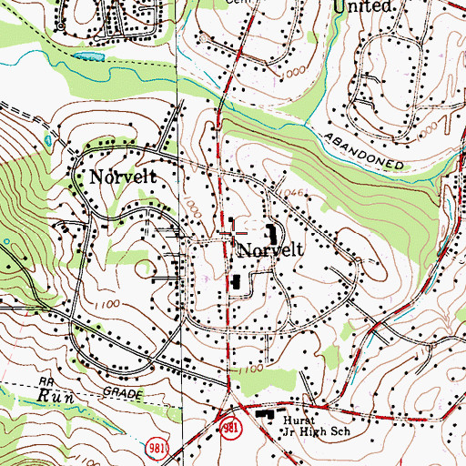 Topographic Map of Norvelt Fire Department, PA