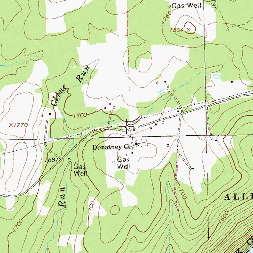 Topographic Map of Sigel Volunteer Fire Department Ward 2 Station 14, PA