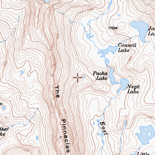 Topographic Map of Paoha Lake, CA