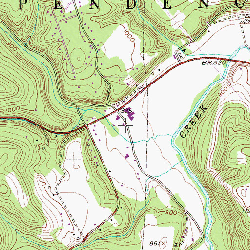 Topographic Map of Independence Township Volunteer Fire Department Station 80, PA