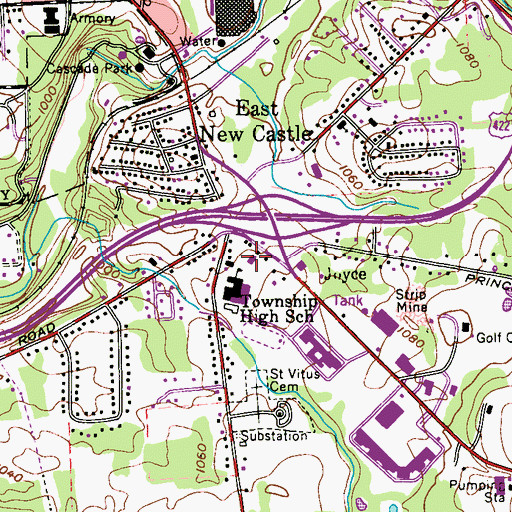 Topographic Map of Shenango Township Volunteer Fire Department Station 1, PA