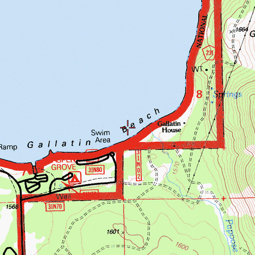 Topographic Map of Papoose Creek, CA