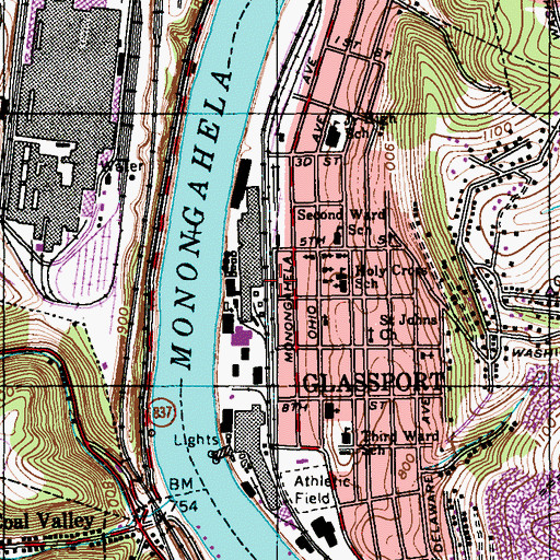 Topographic Map of Citizens Hose Fire Company Number 1 Station 161, PA