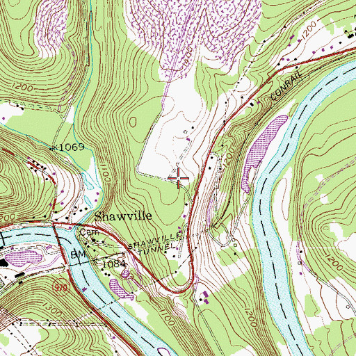 Topographic Map of Goshen Township Volunteer Fire Company Station 44, PA