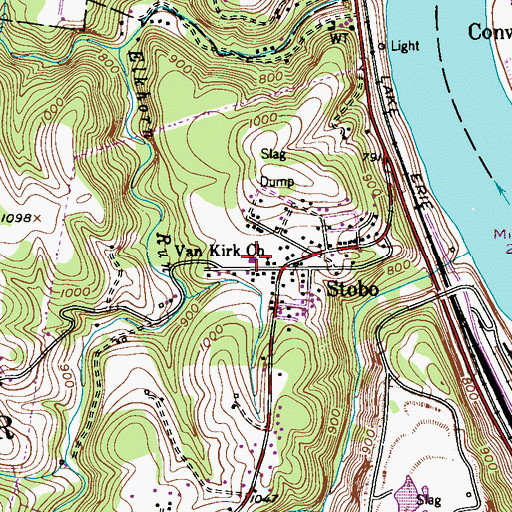 Topographic Map of Center Township Volunteer Fire Department Station 38, PA