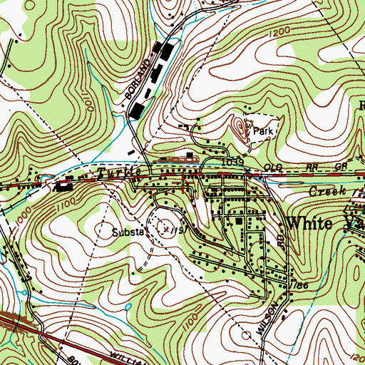 Topographic Map of White Valley Volunteer Fire Department, PA