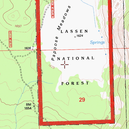 Topographic Map of Papoose Meadows, CA
