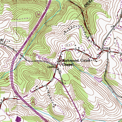 Topographic Map of Brighton Township Volunteer Fire Department Station 1, PA
