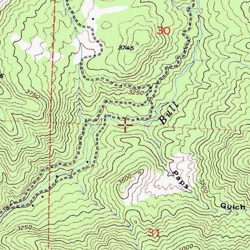 Topographic Map of Paps Gulch, CA