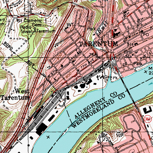 Topographic Map of Summit Hose Volunteer Fire Company Station 282, PA