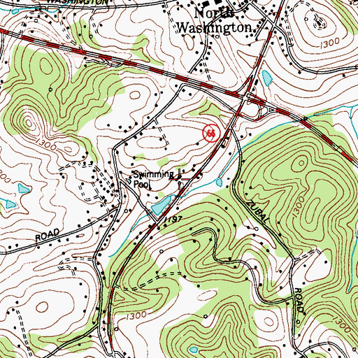 Topographic Map of Washington Township Volunteer Fire Company 1, PA