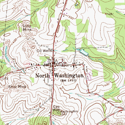 Topographic Map of North Washington Volunteer Fire Department Station 30, PA
